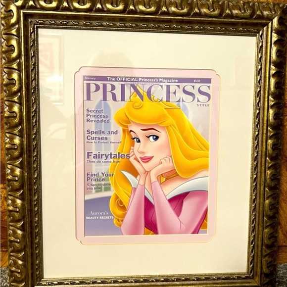 Disney Princesses 3 Vintage Framed Pictures FUNNY MAGAZINE COVERS - Picture 3 of 3